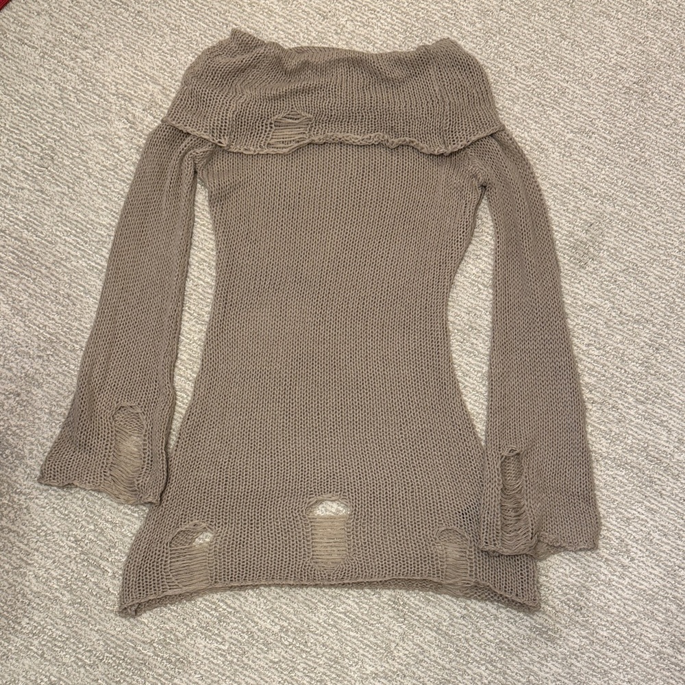🖤 Darker Wavs Distressed Knit Sweater